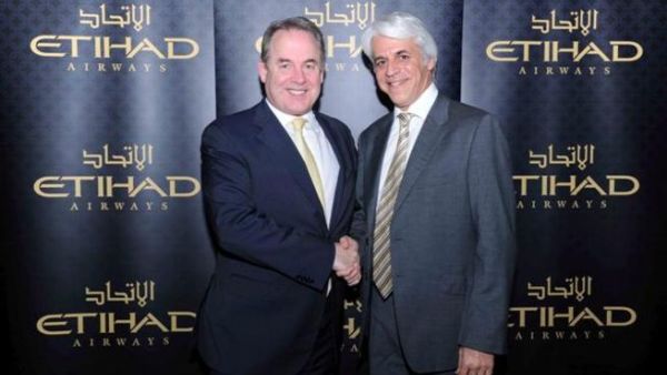 James Hogan, CEO, Etihad Airways and Michel Taride, President Hertz International, Executive Vice President, Hertz Corporation celebrate the new global partnership James Hogan, CEO, Etihad Airways and Michel Taride, President Hertz International, Executive Vice President, Hertz Corporation celebrate the new global partnership