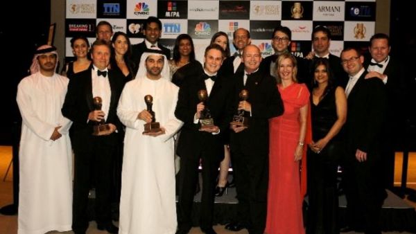 Etihad executives and staff collect the airline's four awards