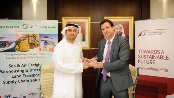 Etihad Rail and Sharaf Logistics MoU signing