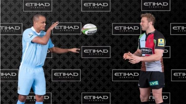 Vincent Kompany, Manchester City captain, and Chris Robshaw, Harlequins and England captain