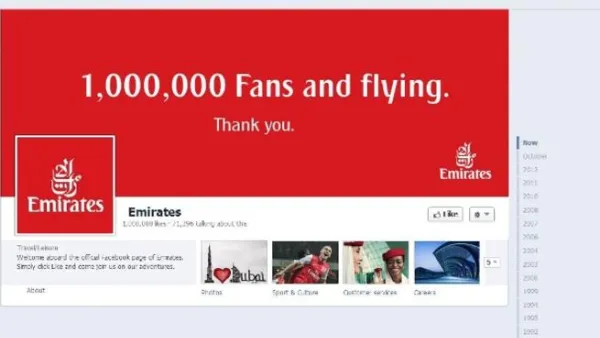 Emirates reaches one million Facebook fans globally