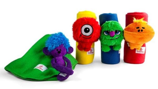 Emirates' new 'Fly With Me' monsters blanket buddies
