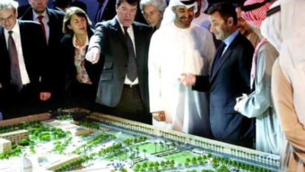 French President Sarkozy at Paris-Sorbonne Abu Dhabi foundation laying ceremony, back in 2008