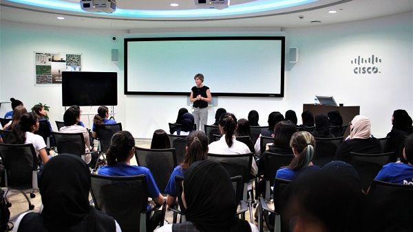 Frida Kleimert, Channel Lead – East Region, Cisco Middle East share her journey with the students at Cisco’s Girls Power Tech