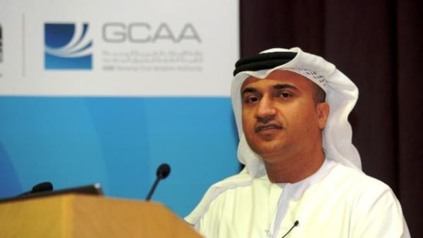 Ismaeil Al Belooshi presenting the GCAA e-services at Emirates Engineering Auditorium