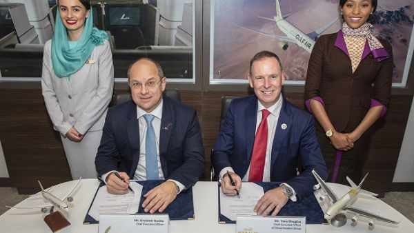 The MOU was signed on the first day of the Bahrain International Airshow, currently taking place at the Sakhir Airbase, by Mr. Tony Douglas, Group Chief Executive Officer of Etihad Aviation Group, and Mr. Krešimir Kučko, Chief Executive Officer of Gulf Air.