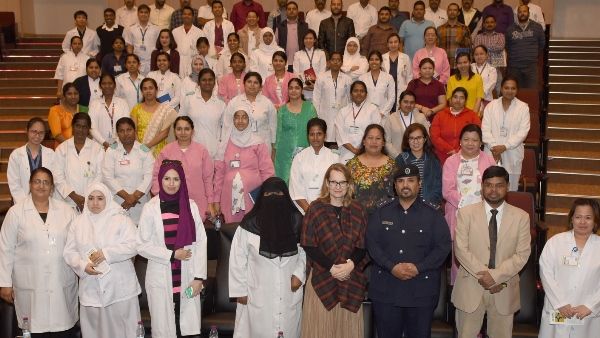 Staff from HMC’s Home Healthcare Services and Traffic Department pose for a group photo during the training