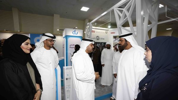 His Highness Sheikh Mohammed bin Hamad bin Mohammed Al Sharqi Visited du Stand at Fujairah Career Fair.