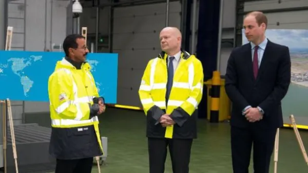 Prince William and Sultan bin Sulayem touring DP World’s London Gateway Port