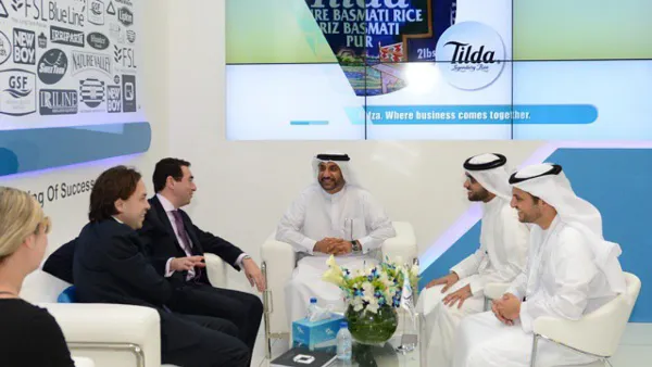 Ibrahim Mohamed Aljanahi and the Ambassador of Colombia at Gulfood