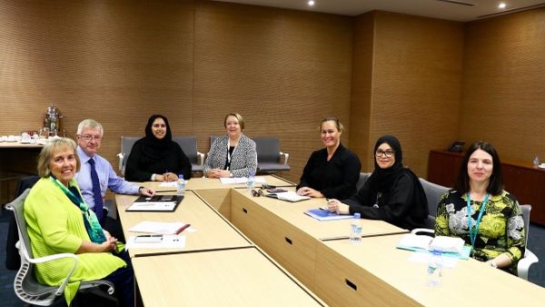 مجلس إدارة حملة 'التمريض الآن' في قطر خلال اجتماعهم الأول.