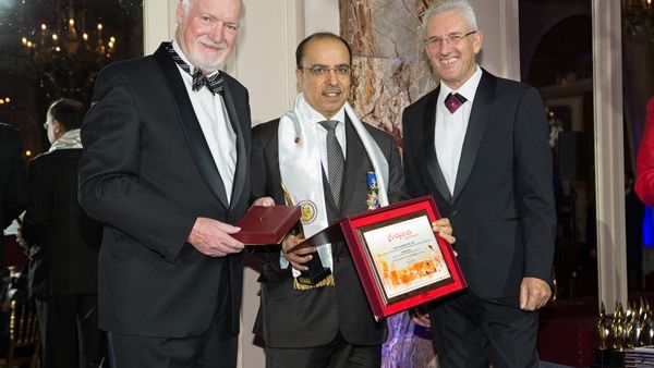 Khalid Bin Kalban, Managing Director and CEO of Dubai Investments, receiving the EBA awards at Cannes, France
