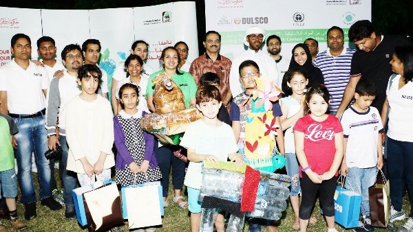 Kids with their winning artwork