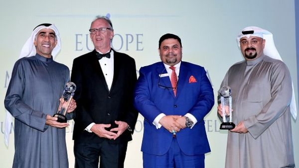 Basel Al-Assad and Ahmed Abul, accepting the awards from IFM’s representatives.