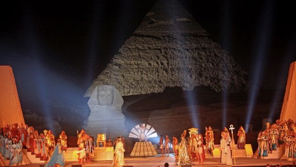 Egypt will once again create history by bringing together two of its most illustrious icons for the biggest event of the year; “Opera Aida” beneath the Great Pyramids of Giza.