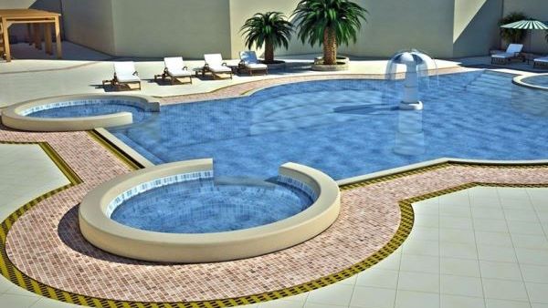 The new pool at Crowne Plaza Amman