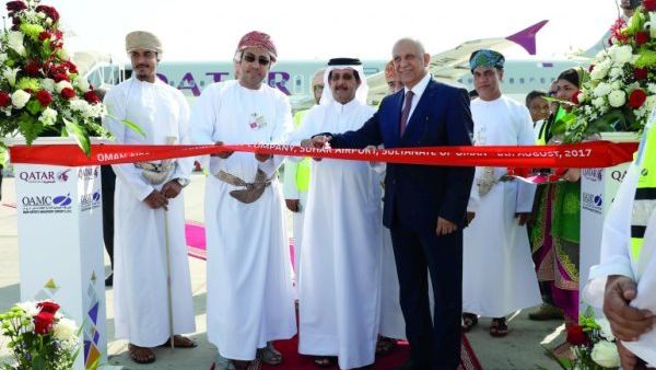 Qatar Airways and Omani officials at the launch of the flight to Sohar in Oman. (The Peninsula) Qatar Airways and Omani officials at the launch of the flight to Sohar in Oman. (The Peninsula)