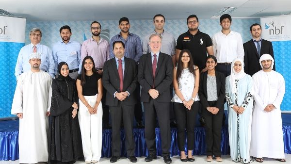 Representatives from National Bank of Fujairah with participants in the NBF GenNext initiative