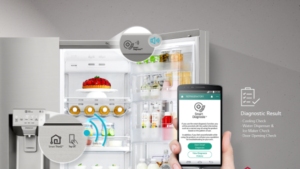 LG unveiled a suite of connected home electronics and appliances that can be controlled by LG’s SmartThinQ app.