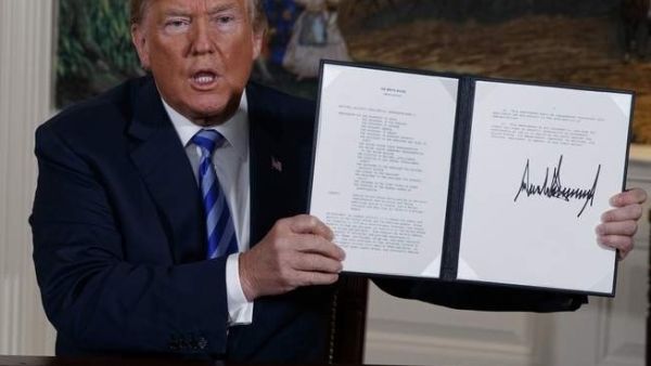 Trump announced the US will pull out of the landmark nuclear accord with Iran. (Courtesy of AP/ KhT)