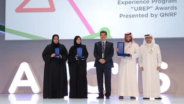 Team representatives for first, second, and third place of QNRF’s UREP competition, along with Dr Abdul Sattar Al-Taie, Executive Director, QNRF, and Dr Abdulnasser Al-Ansari, Deputy Executive Director, QNRF Team representatives for first, second, and third place of QNRF’s UREP competition, along with Dr Abdul Sattar Al-Taie, Executive Director, QNRF, and Dr Abdulnasser Al-Ansari, Deputy Executive Director, QNRF