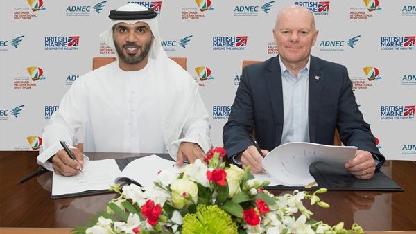 Humaid Matar Al Dhaheri Group CEO of ADNEC and Murray Ellis Chief Officer of Boat Shows British Marine