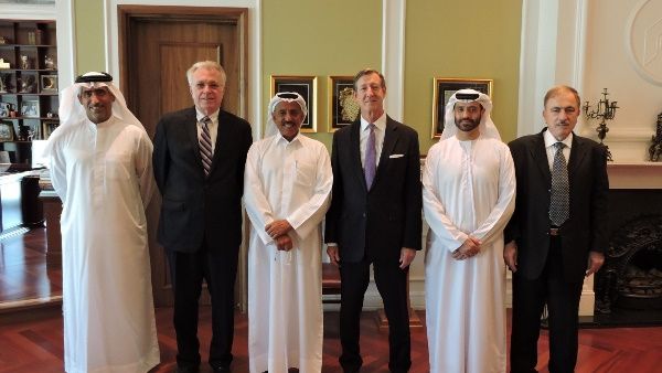 L to R: Abdullah Mazrooei; Thomas Mattair; Khalaf Al Habtoor; Ford Fraker; Abdul Salam Al Marzooqi; Ziad Ida