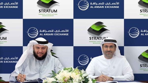 The agreement was signed by Rashed Ali Al Ansari, General Manager of Al Ansari Exchange, and Saeed Al Fahim, CEO, Stratum, in the presence of a number of senior officials from both sides. The agreement was signed by Rashed Ali Al Ansari, General Manager of Al Ansari Exchange, and Saeed Al Fahim, CEO, Stratum, in the presence of a number of senior officials from both sides.