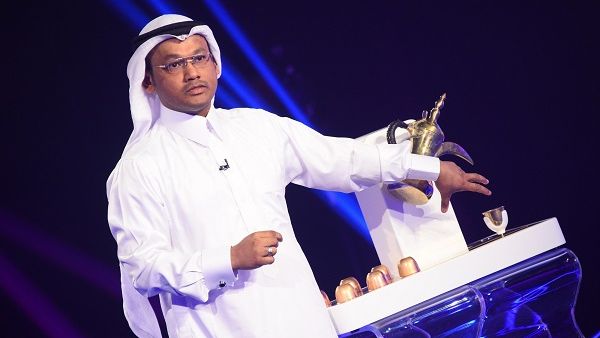 Wissam Manshi demonstrates his robotic Arabic coffee waiter invention. Wissam Manshi demonstrates his robotic Arabic coffee waiter invention.