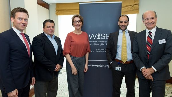 Tomi Alakoski, Executive Director and Co-Founder of Me & My City; Stavros N. Yiannouka, CEO, WISE; Martina Dlabajová, Member of the European Parliament; Rodrigo Ballester, Member of the EU Commissioner’s Cabinet on Education, Culture, Youth, and Sport; and Antonio Garcia del Riego, Managing Director for European Corporate Affairs at Banco Santander Tomi Alakoski, Executive Director and Co-Founder of Me & My City; Stavros N. Yiannouka, CEO, WISE; Martina Dlabajová, Member of the European Parliament; Rodrigo Ballester, Member of the EU Commissioner’s Cabinet on Education, Culture, Youth, and Sport; and Antonio Garcia del Riego, Managing Director for European Corporate Affairs at Banco Santander