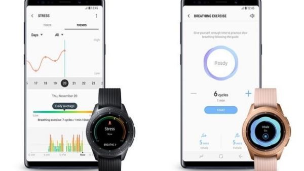The newly enhanced Samsung Health interface on Samsung wearables and smartwatches features more at-a-glance information. 