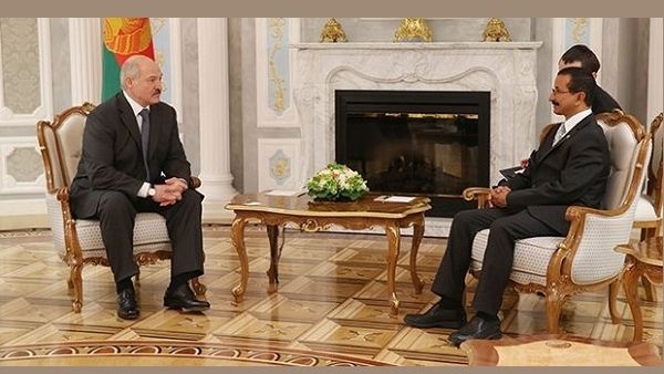 DP World Group Chairman and CEO, Sultan Ahmed Bin Sulayem and President of Belarus, Alexander Lukashenko, during their meeting in Belarus