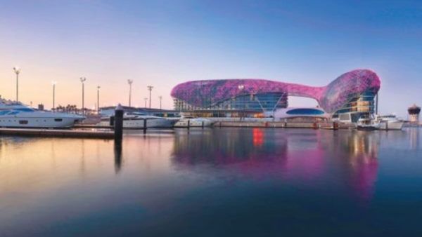 Panoramic view of Yas Marina. (SG)