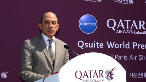 CEO of Qatar Airways Akbar Al Baker speaks at Le Bourget airport, near Paris, on the opening day of the International Paris Air Show. (Eric Piermont/ AFP) CEO of Qatar Airways Akbar Al Baker speaks at Le Bourget airport, near Paris, on the opening day of the International Paris Air Show. (Eric Piermont/ AFP)