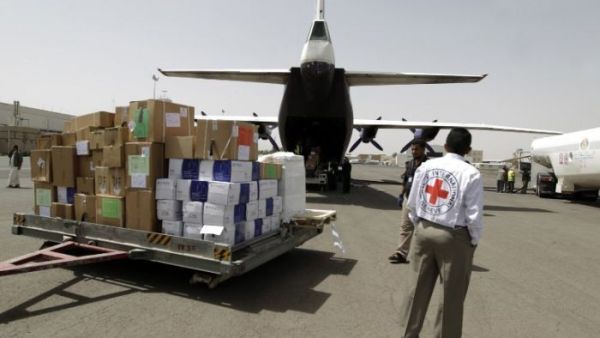 A Red Cross aid drop in Yemen. (AFP/File)