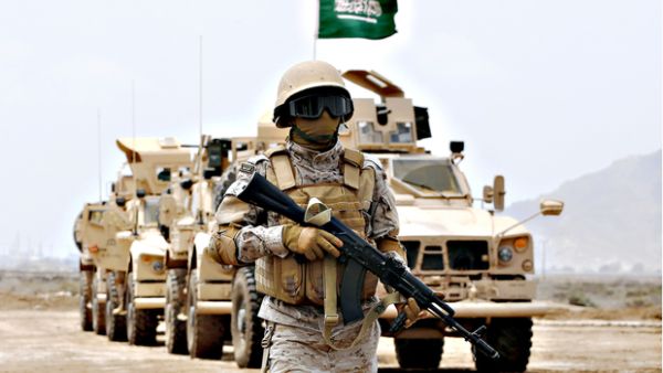 A member of the Saudi military stands at attention. (AFP/File)