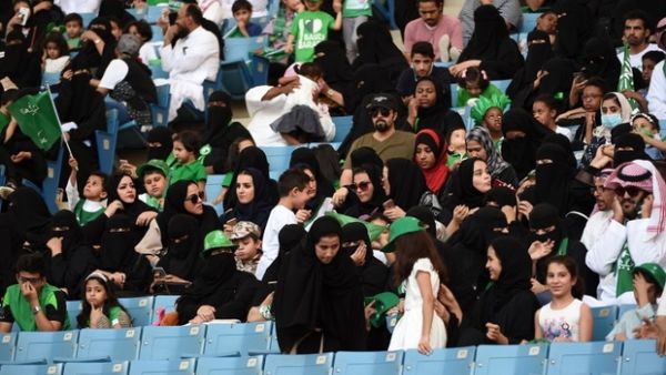 Hundreds of Saudi women filled a sports stadium for the first time (AFP/File Photo)