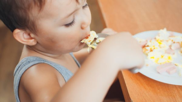 أن البيض يساهم، كما الحليب أو البذور، في دعم نمو الأطفال في بداية حياتهم (shutterstock.com)