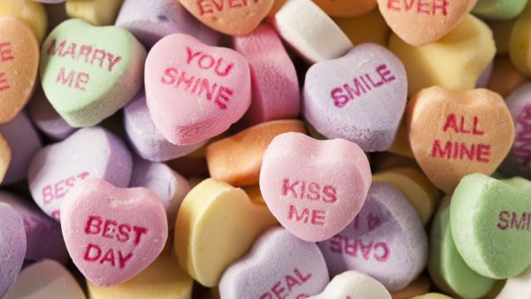Colorful Candy Conversation Hearts for Valentine's Day (Shutterstock)