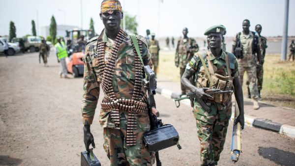 South Sudanese soldier carries (Shutterstock)