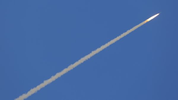 The missile, with its 17-meter-long, 2m-wide body, is capable of carrying a nuclear warhead of about 1.5 tons (1,360 kilograms) (Shutterstock/File)