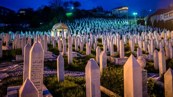 The Sarajevo Cemetery on the hill stands as a hallow reminder of those who perished in the Bosnian War of the early 1990s. (Shutterstock)