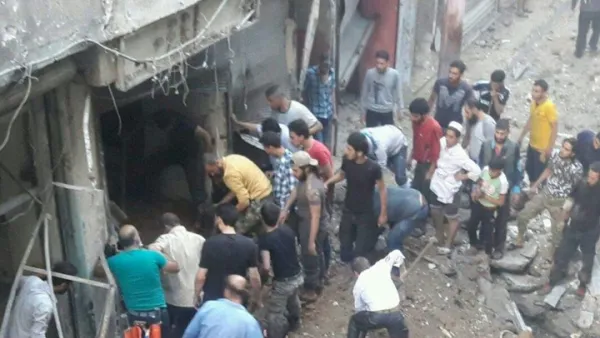 يستمر القصف الوحشي على أحياء حلب المحاصرة لليوم العاشر على التوالي - تويتر
