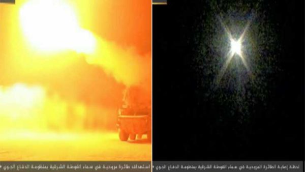 تم استهداف منظومة الدفاع الجوي الأوسا للطائرة المروحية في سماء الغوطة الشرقية 