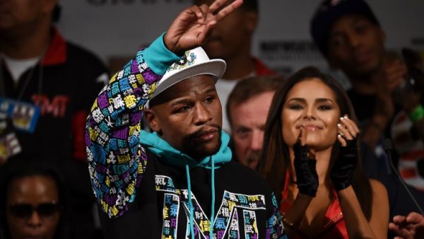 Floyd Mayweather Jr. speaks during a post-fight news conference after he retained his WBC/WBA welterweight titles in a unanimous-decision victory over Andre Berto (AFP)