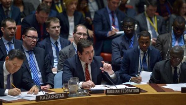 Russia's deputy U.N. ambassador Vladimir Safronkov speaks during an United Nations Security Council (AFP/File Photo)	