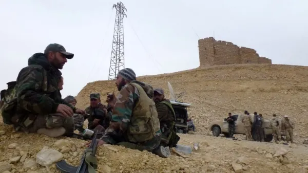 Syrian army troops near the war-torn ancient city of Palmyra. (AFP/File)