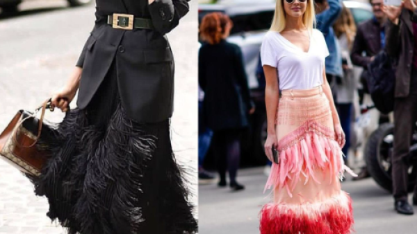 تنانير الريش لها سحر خاص وإطلالة ساحرة
