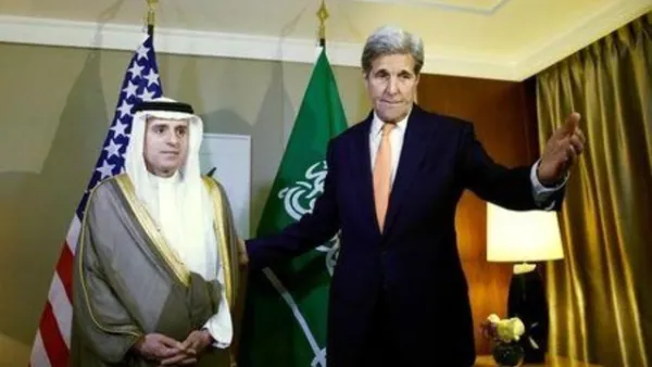 وزير الخارجية الاميركي جون كيري ونظيره السعودي عادل الجبير
