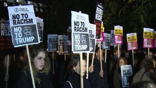احتججات ضد ترامب والعنصرية 